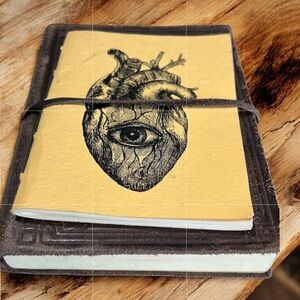 Set of 2 Handcrafted Leather & Paper Journals Dark Academia Witchy